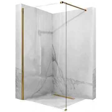 Paravan de dus tip Walk-in Rea Aero 90x195 cm profil auriu