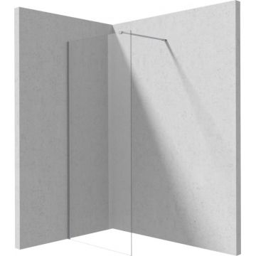 Paravan dus fix 70x195cm, sticla securizata 6 mm, cu finisaj otel slefuit, tehnologie Active-Cover, Deante Prizma
