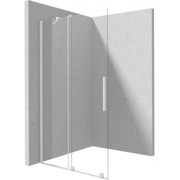 Paravan dus glisant 100x195cm, sticla securizata 6 mm, cu finisaj alb mat. Deante Prizma