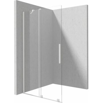 Paravan dus glisant 90x195cm, sticla securizata 6 mm, alb mat, Deante Prizma