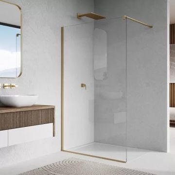 Paravan dus sticla walk-in 100x200 cm auriu periat Sanswiss Easy STR4P Paravan dus sticla walk-in 100x200 cm auriu periat Sanswiss Easy STR4P