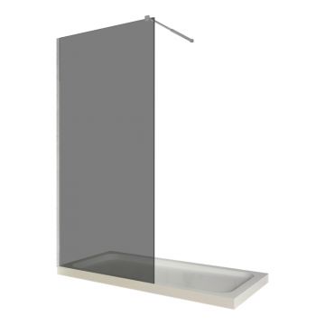 Paravan dus walk in / Perete dus  sticla fumurie 6 mm  profil crom  tija extensibila  90 x 200 cm