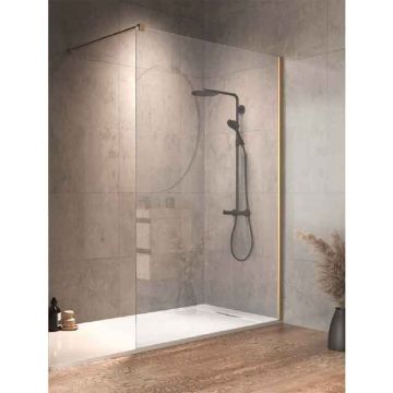 Paravan Walk-In Kolpasan, Calypso 140 cm, sticla 8 mm, sticlă transparentă, auriu Paravan Walk-In Kolpasan, Calypso 140 cm, sticla 8 mm, sticlă transparentă, auriu