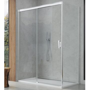 Perete lateral fix Ronal (SanSwiss) Cadura CAST 80cm  sticla AquaPerle  profil slefuit lucios