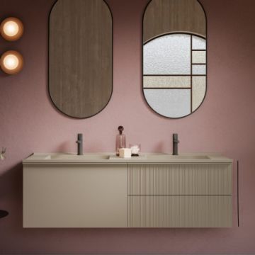 Top cu lavoar integrat Sanswiss Rigo 140 cm, cu orificiu lateral - Dimensiune 140 cm