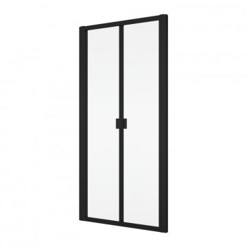 Usa pliabila dus in nisa din 2 piese, 80 cm, negru mat, Ronal Divera