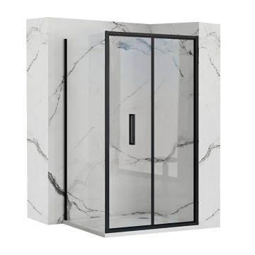 Cabina de dus dreptunghiulara cu usa pliabila Rea Rapid Fold 100x90 negru