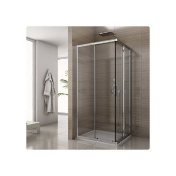 Cabina de dus patrata cu usi glisante SanSwiss Salia SAE2 80x80 sticla securizata 6mm