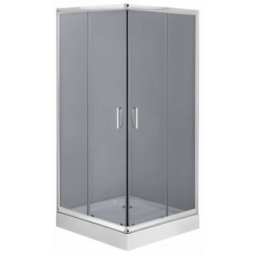 Cabina de dus patrata Deante Funkia cu usi culisante 90x90cm finisaj crom lucios