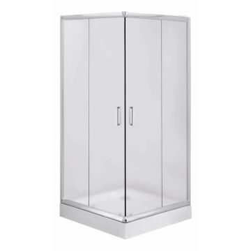 Cabina de dus patrata Deante Funkia cu usi culisante 90x90cm finisaj crom