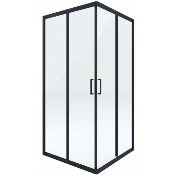 Cabina de dus patrata Deante Funkia cu usi culisante 90x90cm finisaj negru
