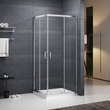Cabina de dus patrata Roth Sundis cu usi glisante 80x80 cm crom-transparent