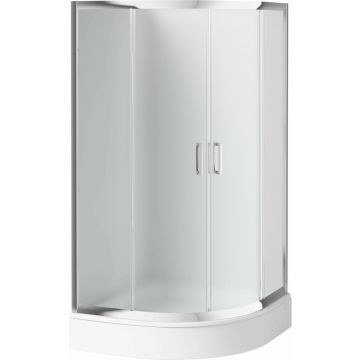 Cabina de dus semirotunda Deante Funkia cu usi culisante 90x90cm finisaj crom