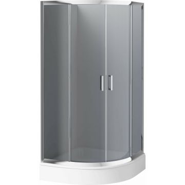 Cabina de dus semirotunda Deante Funkia cu usi culisante 90x90x185 cm finisaj crom