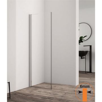 Paravan de dus mobil tip Walk-In Inter Ceramic crom lucios 50x200 cm sticla transparenta