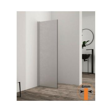 Paravan de dus mobil tip Walk-In Inter Ceramic crom lucios - sticla opaca 60x200 cm