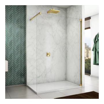 Paravan de dus tip Walk-in auriu SanSwiss Cadura 80x200 cm