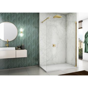 Paravan de dus tip Walk-in auriu SanSwiss Cadura 90x200 cm