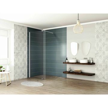 Paravan de dus tip Walk-In Inter Ceramic crom 120x200 cm sticla transparenta