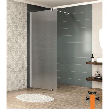 Paravan de dus tip Walk-In Inter Ceramic profil crom 90x200 cm sticla opaca