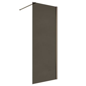 Paravan de dus tip Walk-In Inter Ceramic profil gri mat - sticla fumurie 100x200 cm
