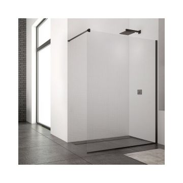 Paravan de dus tip Walk-in negru mat SanSwiss Easy 70x200 cm
