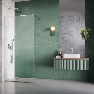 Paravan de dus tip Walk-in Radaway Modo F II crom lucios-transparent 100 cm sticla securizata 8 mm
