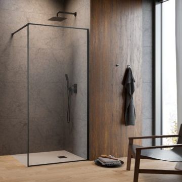 Paravan de dus tip Walk-in Radaway Modo F II GunMetal periat-transparent 70 cm sticla securizata 8 mm