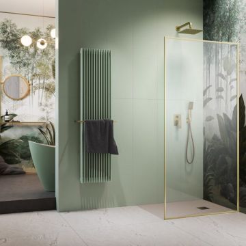 Paravan de dus tip Walk-in Radaway Modo F SL II auriu periat-transparent 80 cm sticla securizata 8 mm dreapta