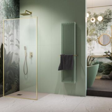 Paravan de dus tip Walk-in Radaway Modo F SL II auriu periat-transparent 80 cm sticla securizata 8 mm stanga