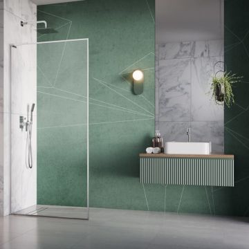 Paravan de dus tip Walk-in Radaway Modo F SL II crom-transparent 90 cm sticla securizata 8 mm stanga