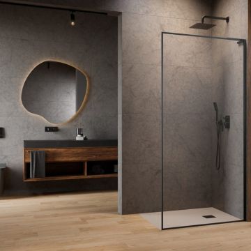Paravan de dus tip Walk-in Radaway Modo F SL II GunMetal periat-transparent 85 cm sticla securizata 8 mm dreapta