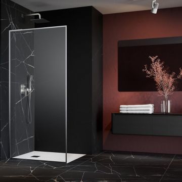 Paravan de dus tip Walk-in Radaway Modo F SL II nichel periat-transparent 100 cm sticla securizata 8 mm stanga
