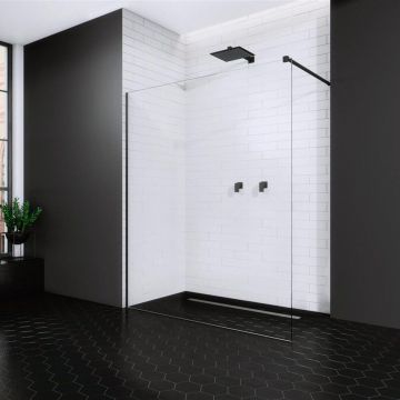 Paravan de dus tip Walk-in Radaway Modo New II negru-transparent 145 cm sticla securizata 8 mm