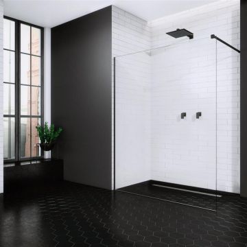 Paravan de dus tip Walk-in Radaway Modo New II negru-transparent 90 cm sticla securizata 8 mm