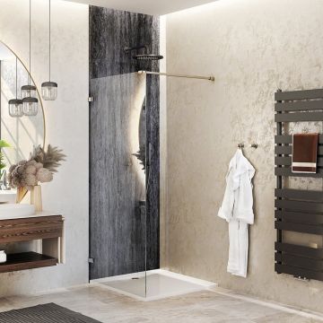 Paravan de dus tip Walk-in Roth Melina 120x200 cm profil auriu