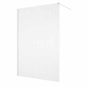 Paravan dus cu sticla riflata walk-in 140x200 cm, alb, 8 mm, Ronal Lina