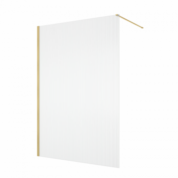 Paravan dus cu sticla riflata walk-in 80x200 cm, auriu periat, sticla 8 mm, Ronal Lina
