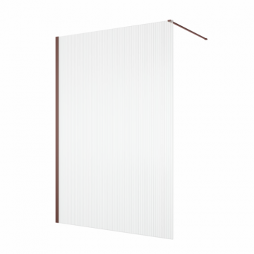 Paravan dus cu sticla riflata walk-in 80x200 cm, bordeaux metal, sticla 8 mm, Ronal Lina