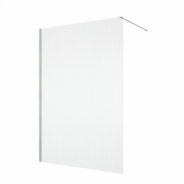 Paravan dus cu sticla riflata walk-in 80x200 cm, crom periat, sticla 8 mm, Ronal Lina