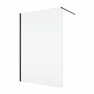 Paravan dus sticla walk-in 120x200 cm, negru, sticla 8 mm, Ronal Easy