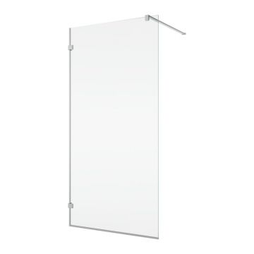Perete lateral 100x200 cm, culoare crom, sticla transparenta, Ronal PURE
