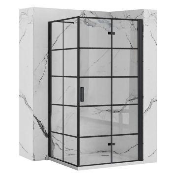 Cabina de dus dreptunghiulara cu usa pliabila Rea Molier 100x80 negru