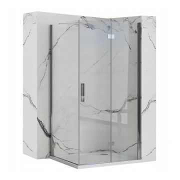 Cabina de dus dreptunghiulara cu usa pliabila Rea Molier 80x90 crom