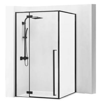 Cabina de dus dreptunghiulara Rea Fargo cu usa batanta 90x120 negru mat
