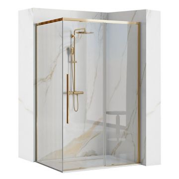 Cabina de dus dreptunghiulara Rea Solar cu usa glisanta 80x100 auriu