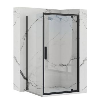 Cabina de dus patrata cu usa pivotanta Rea Rapid Swing 100x100 negru