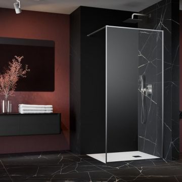 Paravan de dus tip Walk-in Radaway Modo F II nichel periat-transparent 130 cm sticla securizata 8 mm