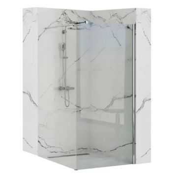 Paravan de dus tip Walk-in Rea Aero N 90x195 cm profil crom