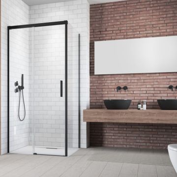 Cabina de dus dreptunghiulara cu usa glisanta Radaway Idea KDJ 120x90 cm auriu-transparent dreapta